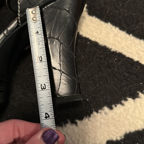 Vintage Bongo Bow Peep platform 9 black - Picture 7 of 7